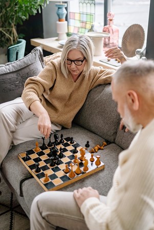 Man-vrouw schaken